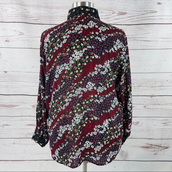 Jordan Woman floral blouse sheer silky long sleeve - Picture 6 of 10